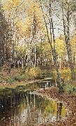 Peder Monsted Autumn in the birchwood Spain oil painting artist